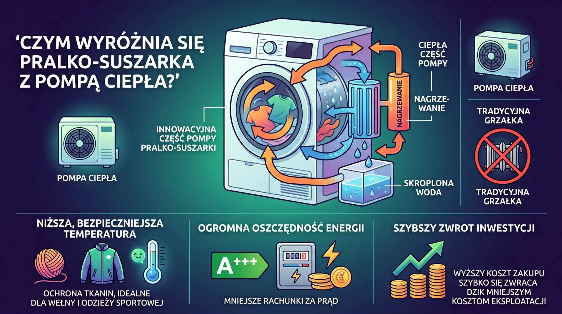 Pralko-suszarka z pompą ciepła
